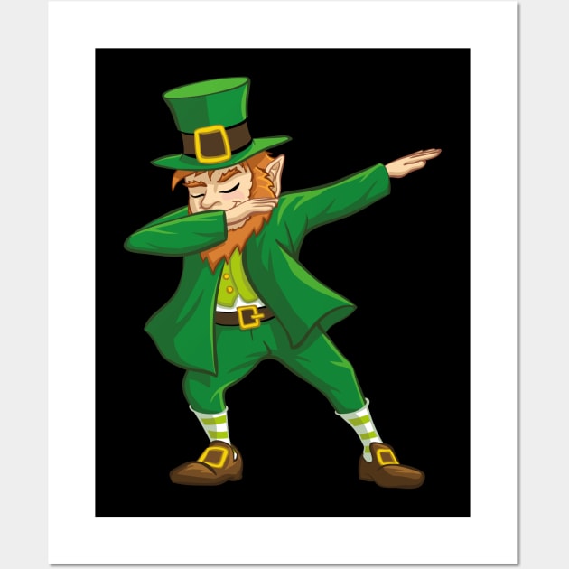 Dabbing Leprechaun St. Patricks Day Wall Art by trendingoriginals